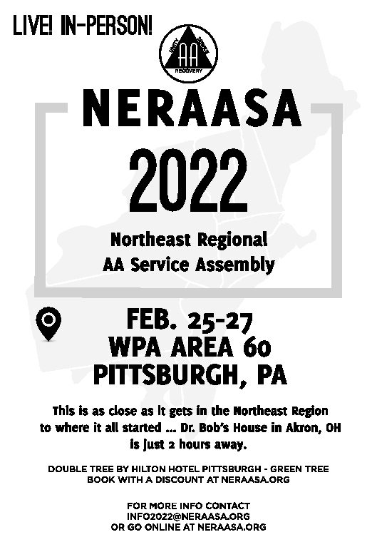NORTHEAST REGIONAL A.A. SERVICE ASSEMBLY (NERAASA) @ Doubletree by Hilton Hotel Pittsburgh Greentree | Framingham | Massachusetts | United States