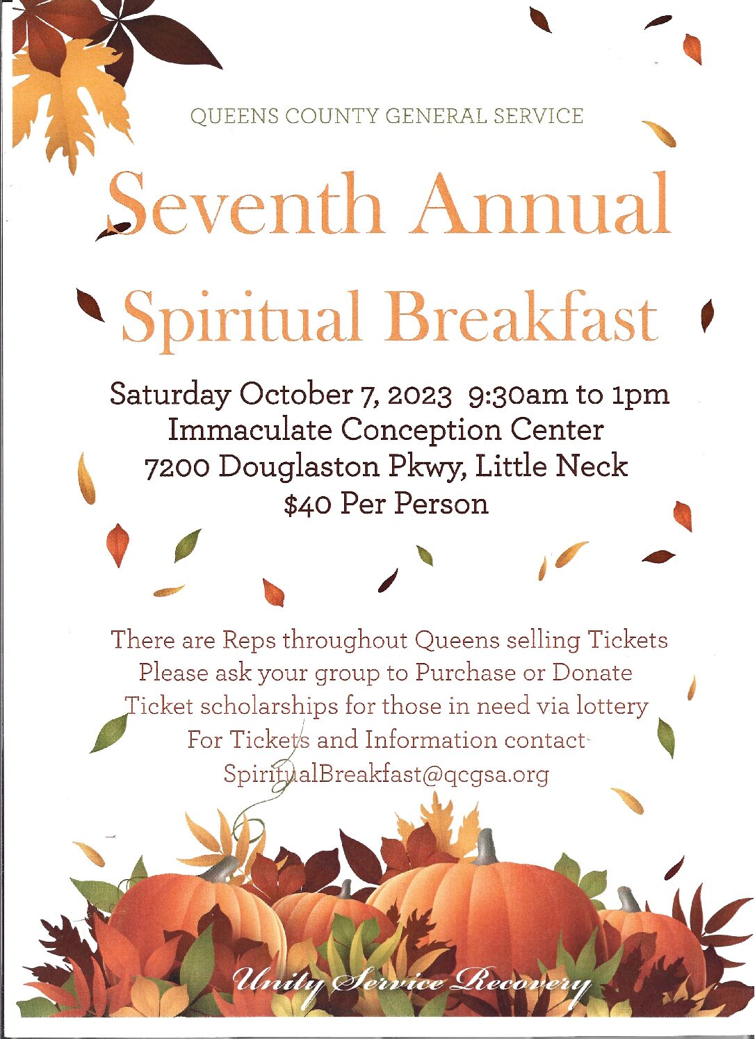 7th Annual Queens County Spiritual Breakfast @ The Immaculate Conception Center | New York | United States