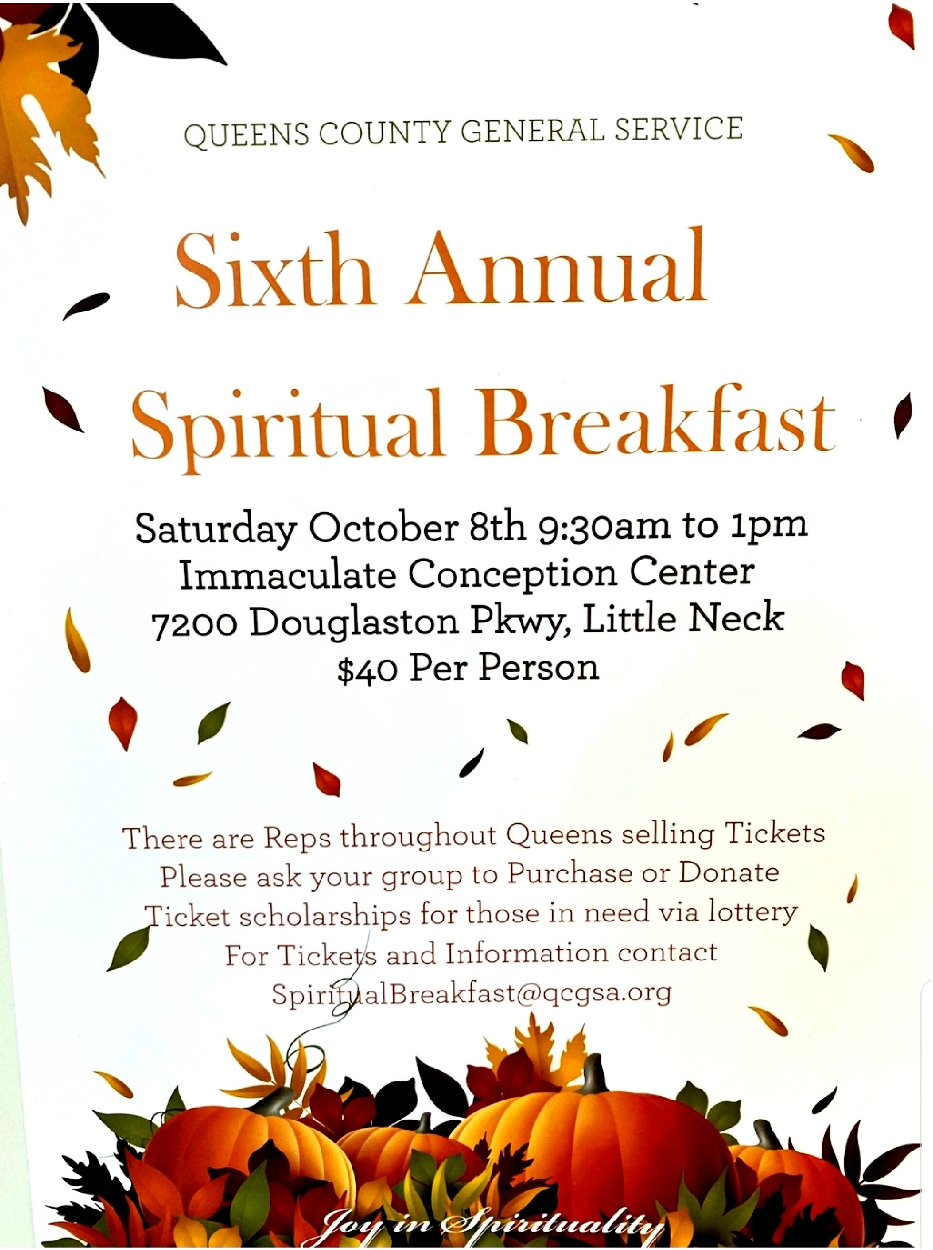 6th Annual Queens County Spiritual Breakfast @ The Immaculate Conception Center | New York | United States