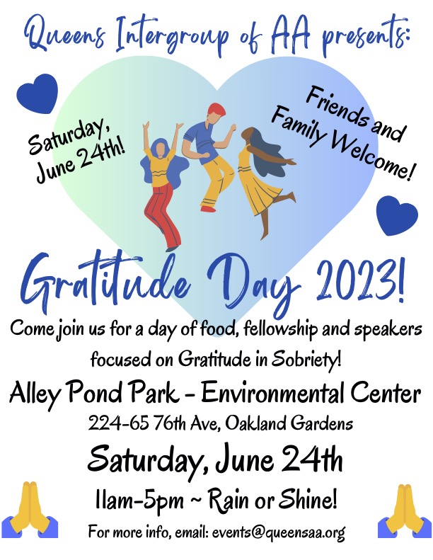Queens Intergroup presents GRATITUDE DAY @ Alley Pond Park
