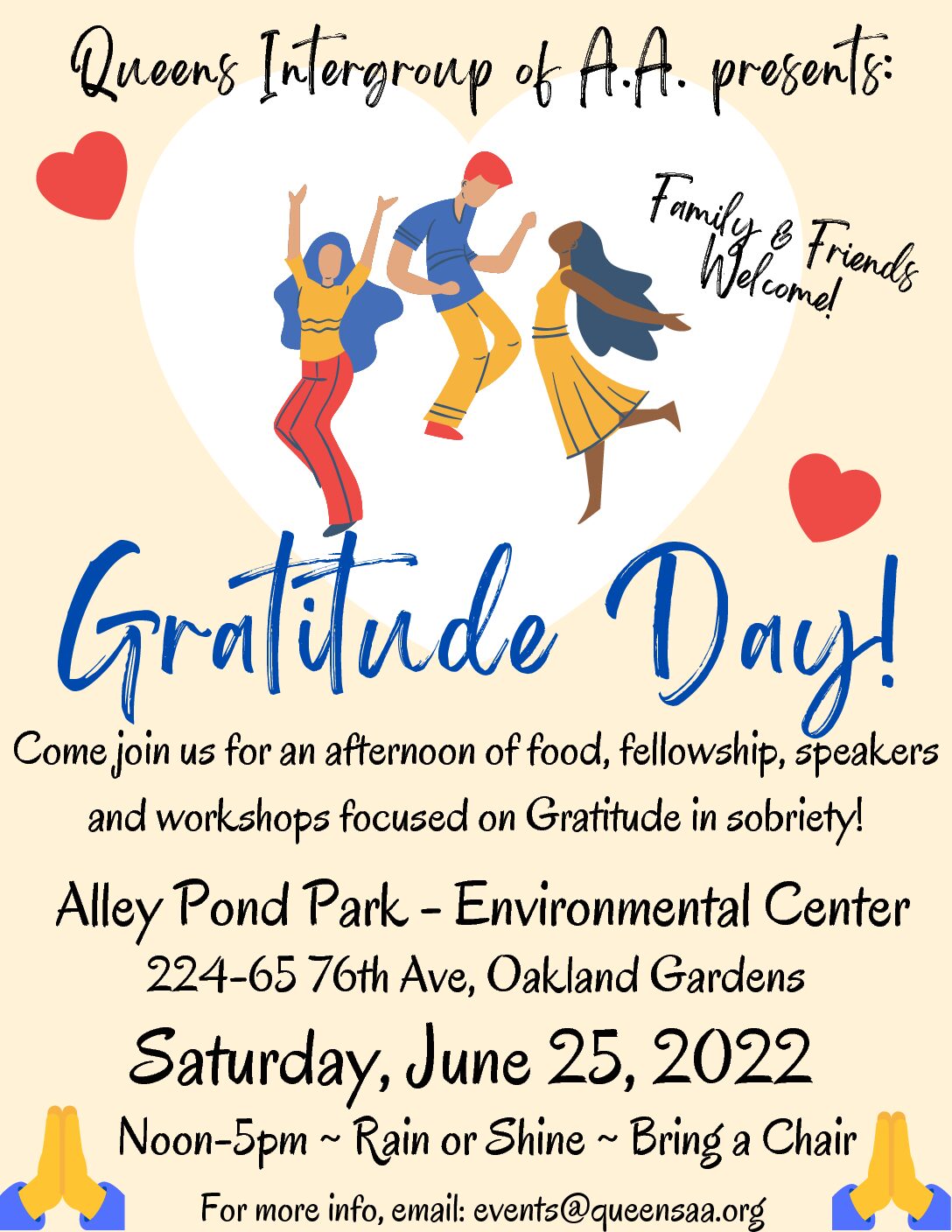Queens Intergroup presents GRATITUDE DAY @ Alley Pond Park